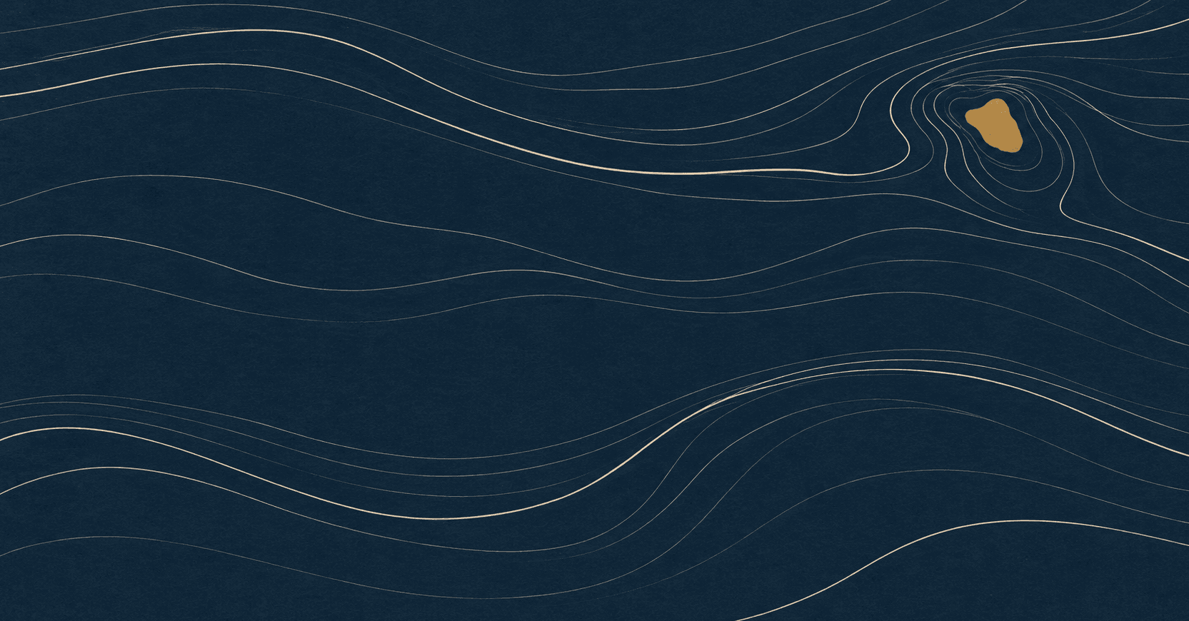 Navigational chart with a single gold island