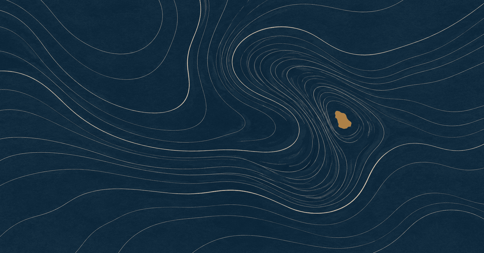 Navigational chart with a single gold island